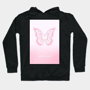 Pink Gradient Trust the Process Butterfly Aura Hoodie